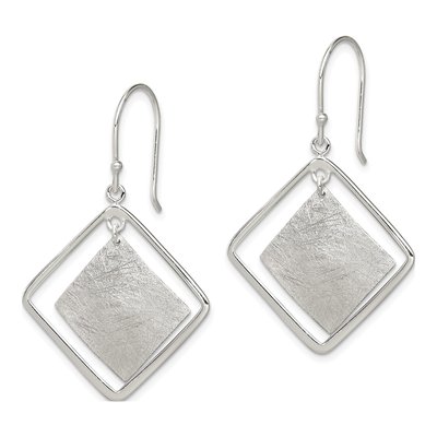 Sterling Silver Double Square Dangle Earrings – view 3