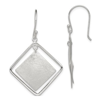 Sterling Silver Double Square Dangle Earrings