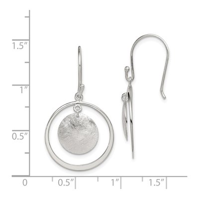 Sterling Silver Circle Dangle Earrings, French Wire – view 5
