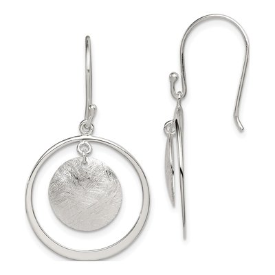 Sterling Silver Circle Dangle Earrings