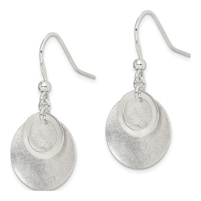 Sterling Silver Double Circle Dangle Earrings – view 3