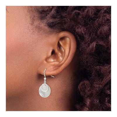 Sterling Silver Double Circle Dangle Earrings – view 4