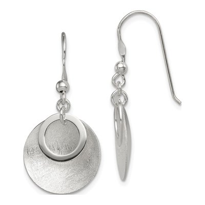 Sterling Silver Double Circle Dangle Earrings
