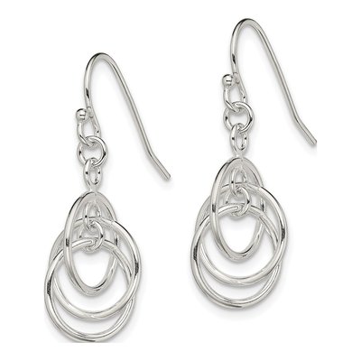 Sterling Silver Intertwined Circle Dangle Earrings – view 3