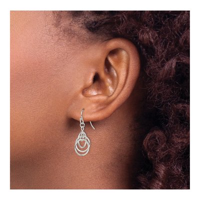 Sterling Silver Intertwined Circle Dangle Earrings – view 4
