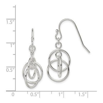 Sterling Silver Intertwined Circle Dangle Earrings – view 5