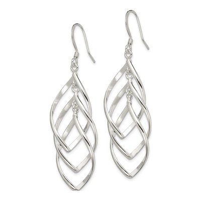 Sterling Silver Twisted Dangle Earrings – view 3