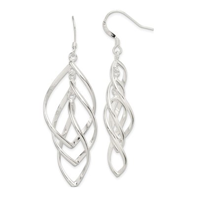 Sterling Silver Twisted Dangle Earrings