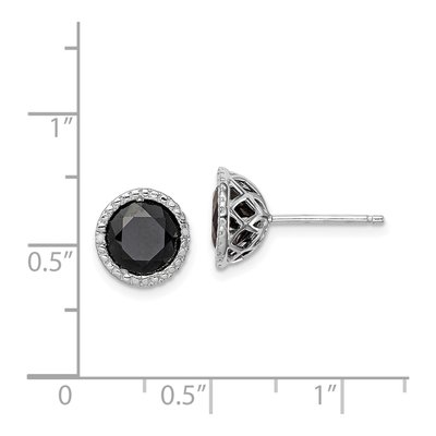 Sterling Silver 7.5mm Round Diamond Stud Earrings – view 5
