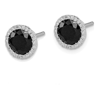 Sterling Silver 6.2mm Round Diamond Stud Earrings – view 3