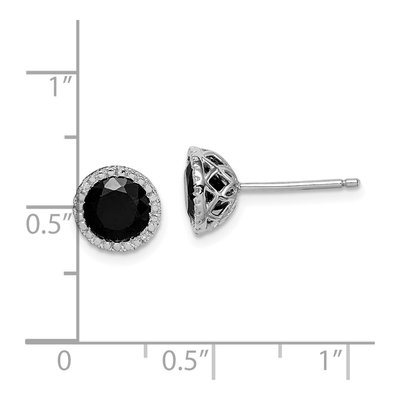 Sterling Silver 6.2mm Round Diamond Stud Earrings – view 5