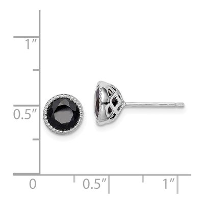 Sterling Silver Black Sapphire Stud Earrings – view 5