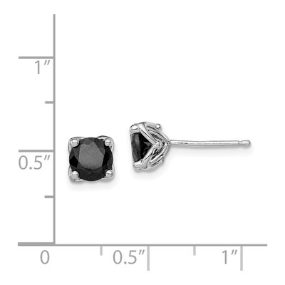 Sterling Silver Black Sapphire Stud Earrings – view 5