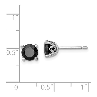 Sterling Silver Black Sapphire Stud Earrings – view 5