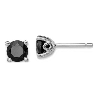 Sterling Silver Black Sapphire Stud Earrings