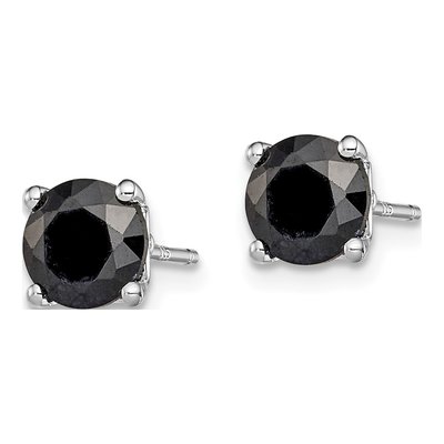 Sterling Silver Black Sapphire Stud Earrings – view 3