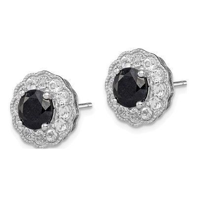 Sterling Silver 6.2mm Round White Topaz Stud Earrings – view 3