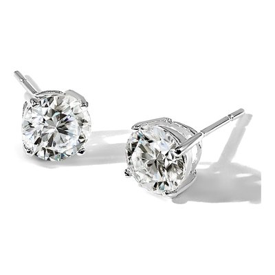 Sterling Silver 7mm CZ Round Stud Earrings – view 6