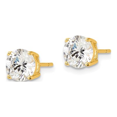 Gold-Plated Sterling Silver 4.2mm Round Cultured Pearl Stud Earrings – view 3