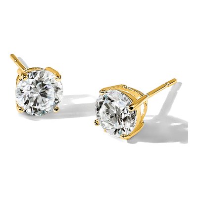 Gold-Plated Sterling Silver 4.2mm Round Cultured Pearl Stud Earrings – view 6