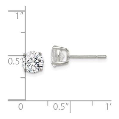 Sterling Silver 6mm Round CZ Stud Earrings – view 5