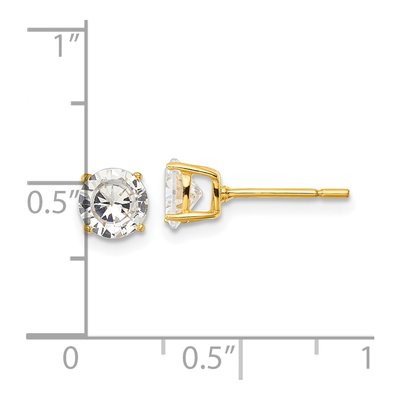 Gold-Plated Sterling Silver 2mm Round CZ Stud Earrings – view 5