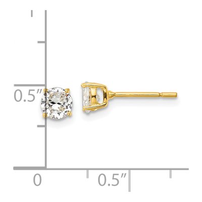 Gold-Plated Sterling Silver Round CZ Stud Earrings – view 5