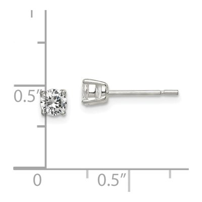 Sterling Silver 4mm Round CZ Stud Earrings – view 5