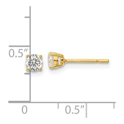 Gold-Plated Sterling Silver 4.25mm Round CZ Stud Earrings – view 5