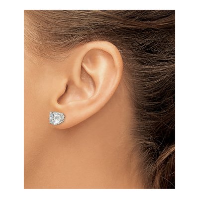 Sterling Silver 8mm Round CZ Swirl Basket Stud Earrings – view 4