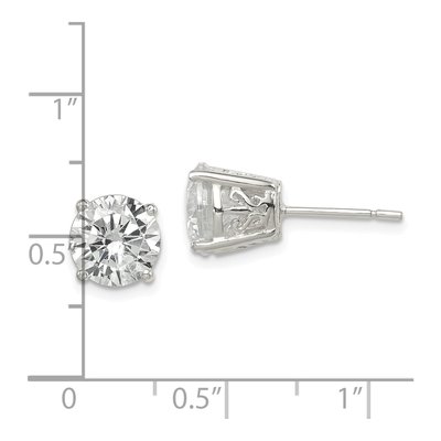 Sterling Silver 8mm Round CZ Swirl Basket Stud Earrings – view 5