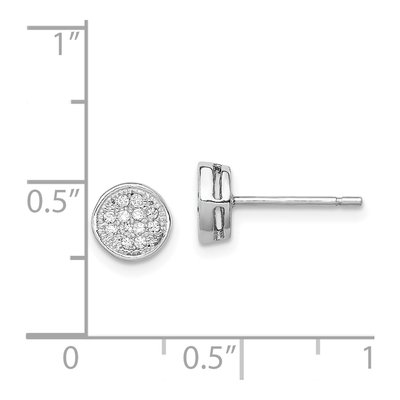Sterling Silver Round CZ Circle Stud Earrings – view 5