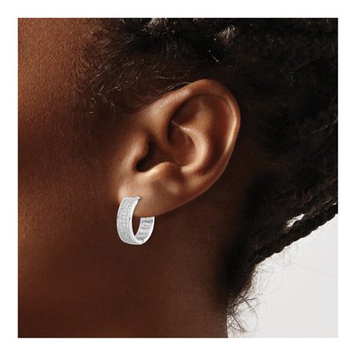 Sterling Silver Round CZ Circle Stud Earrings – view 4