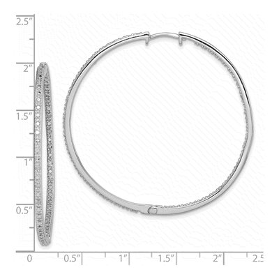Sterling Silver 0.24 ct tw 52mm Diamond Inside-Out Hoop Earrings – view 5