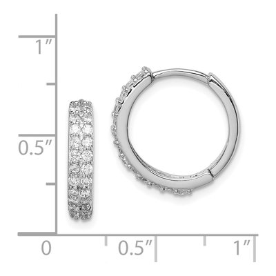 Sterling Silver 16mm CZ Huggie Hoop Earrings – view 5