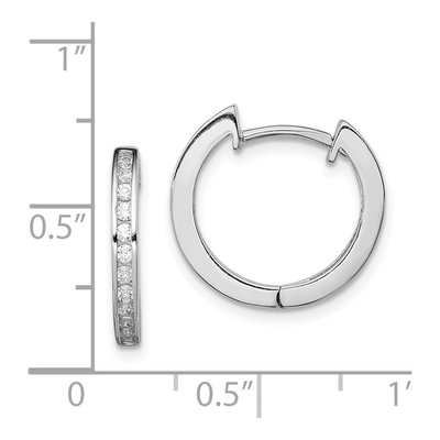 Sterling Silver 17mm CZ Inside-Out Hoop Earrings – view 5