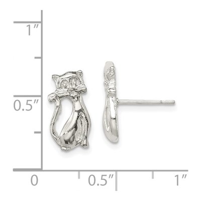 Sterling Silver Cat Mini Stud Earrings – view 5