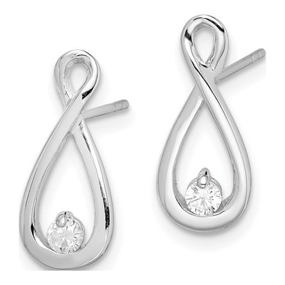 Sterling Silver CZ Infinity Dangle Earrings – view 3