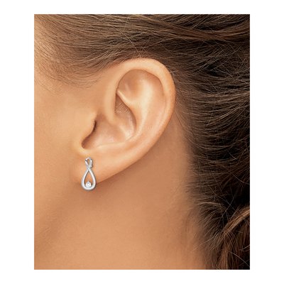 Sterling Silver CZ Infinity Dangle Earrings – view 4