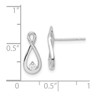 Sterling Silver CZ Infinity Dangle Earrings – view 5