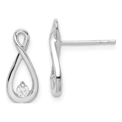 Sterling Silver CZ Infinity Dangle Earrings