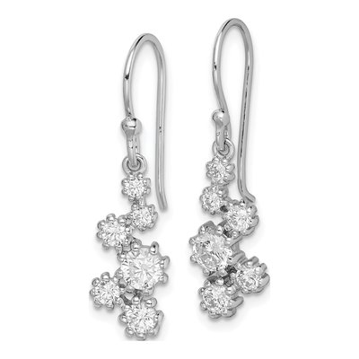 Sterling Silver CZ Journey Dangle Earrings – view 3