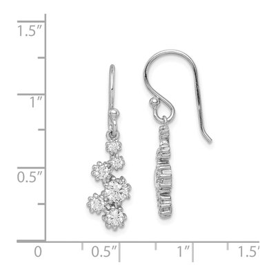 Sterling Silver CZ Journey Dangle Earrings – view 5