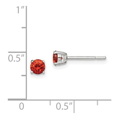 Sterling Silver Red Glass Stud Earrings – view 5