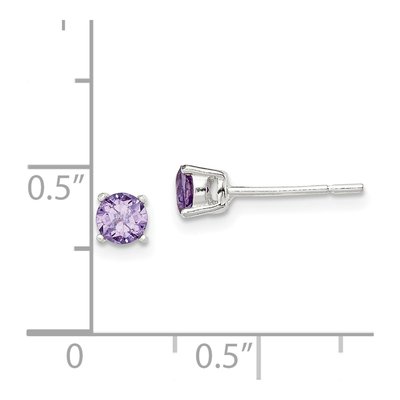 Sterling Silver 4mm CZ Round Stud Earrings – view 5