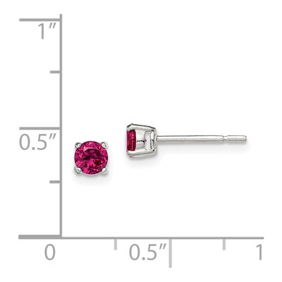 Sterling Silver Red Glass Stud Earrings – view 5