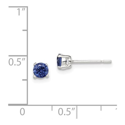 Sterling Silver 4mm CZ Round Stud Earrings – view 5