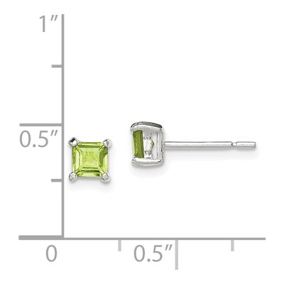 Sterling Silver 4mm Princess CZ Square Stud Earrings – view 5