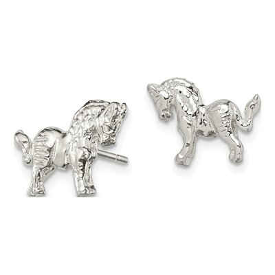 Sterling Silver Girls' Horse Mini Stud Earrings – view 3