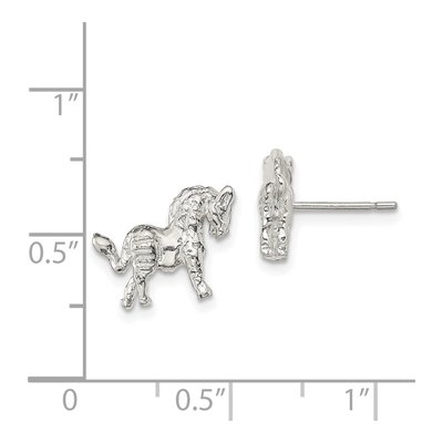 Sterling Silver Girls' Horse Mini Stud Earrings – view 5
